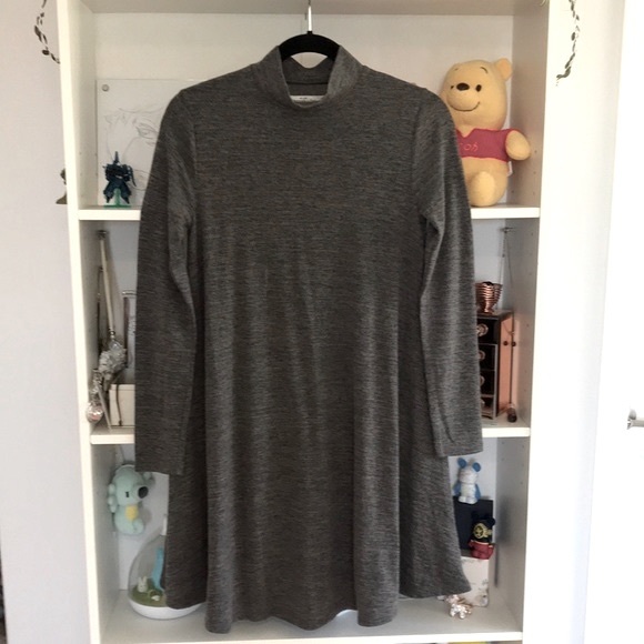ABERCROMBIE & FITCH Gray Mock Neck Swing Dress - Picture 5 of 12